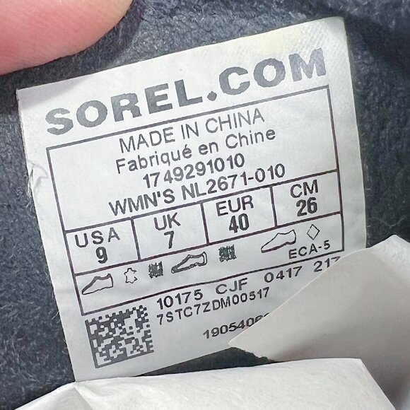 Sorel Emelie H2O Chelsea Boot Black Leather Waterproof Ankle Bootie Size 9 - Picture 7 of 10